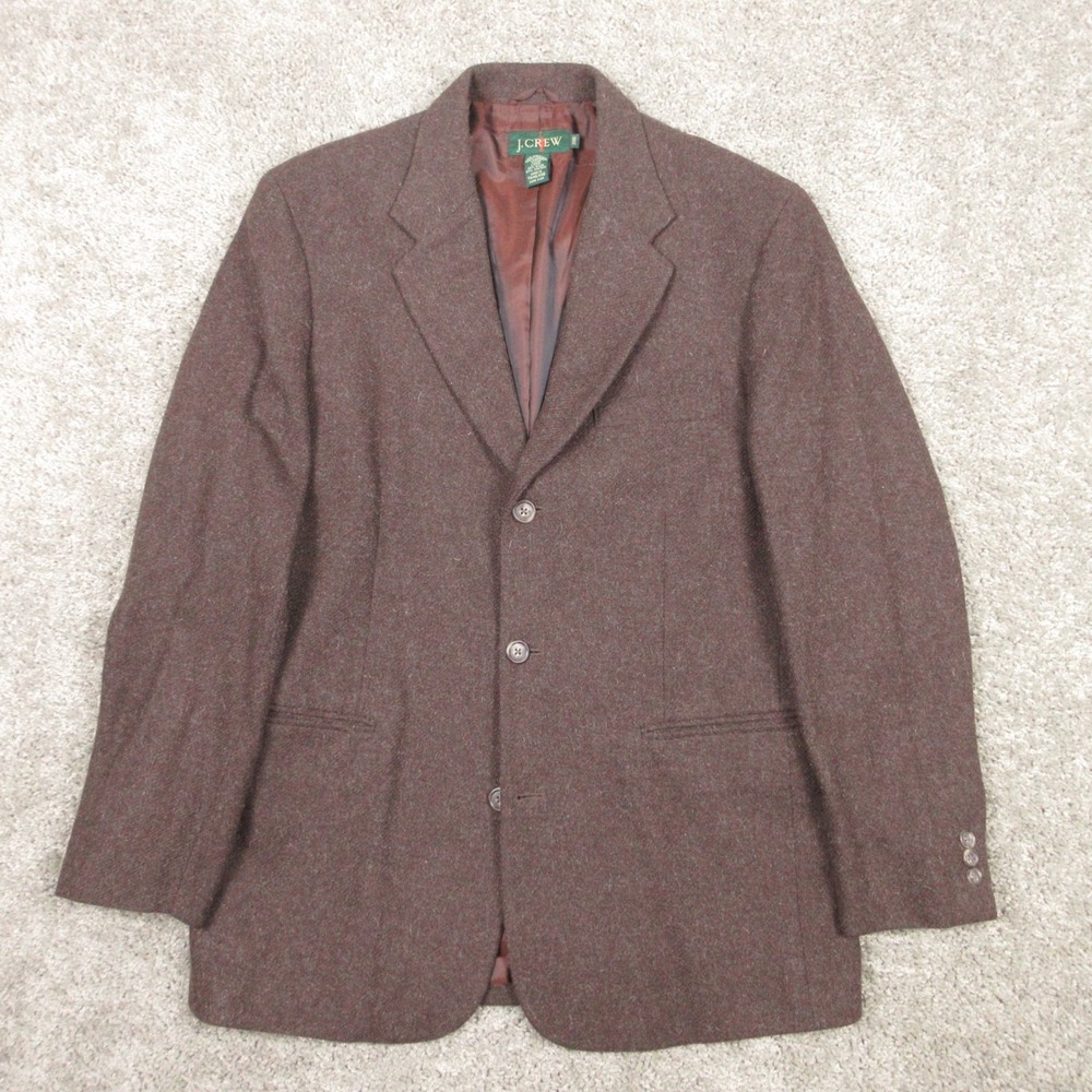 Vintage‎ J Crew Jacket Mens 38 R Brown Wool Blazer Oarsman Tweed Professor EUC